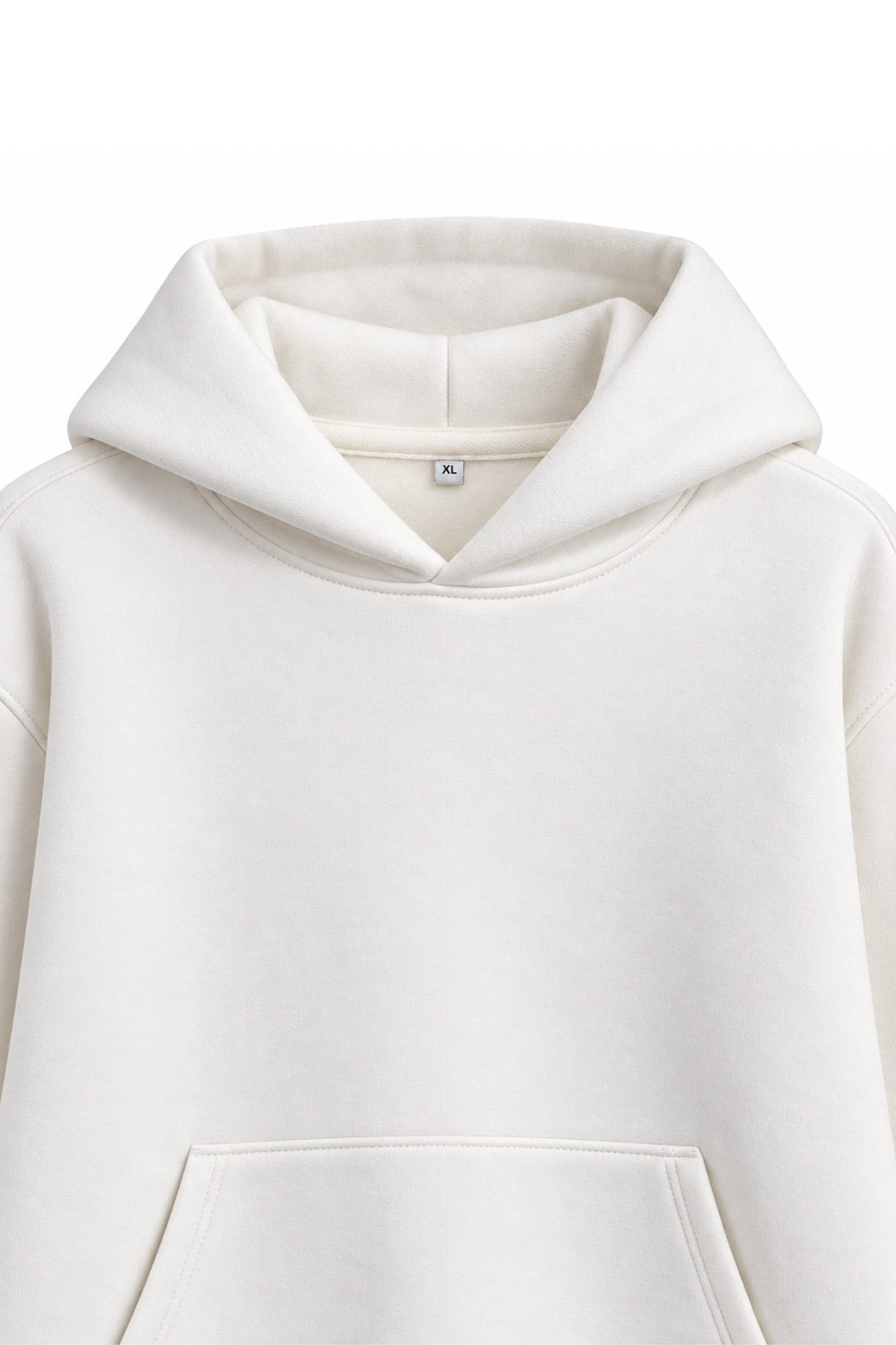Unisex Oversize Hoodie - Ekru - Görsel 5