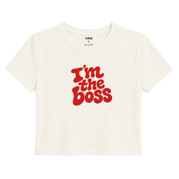 The Boss Baby Tee | Slogan Baskılı Crop Tişört - Ekru