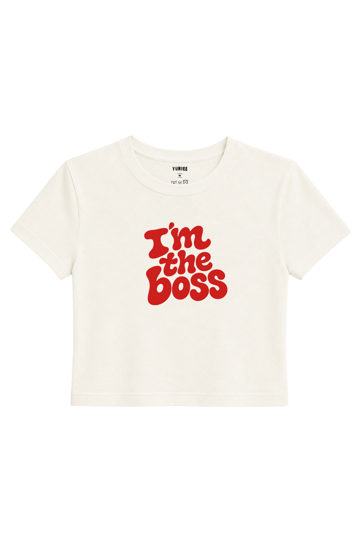 The Boss Baby Tee | Slogan Baskılı Crop Tişört - Ekru