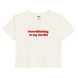 Cardio Baby Tee | Slogan Baskılı Crop Tişört - Ekru