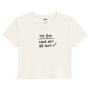 To Do List Baby Tee | Slogan Baskılı Crop Tişört - Ekru