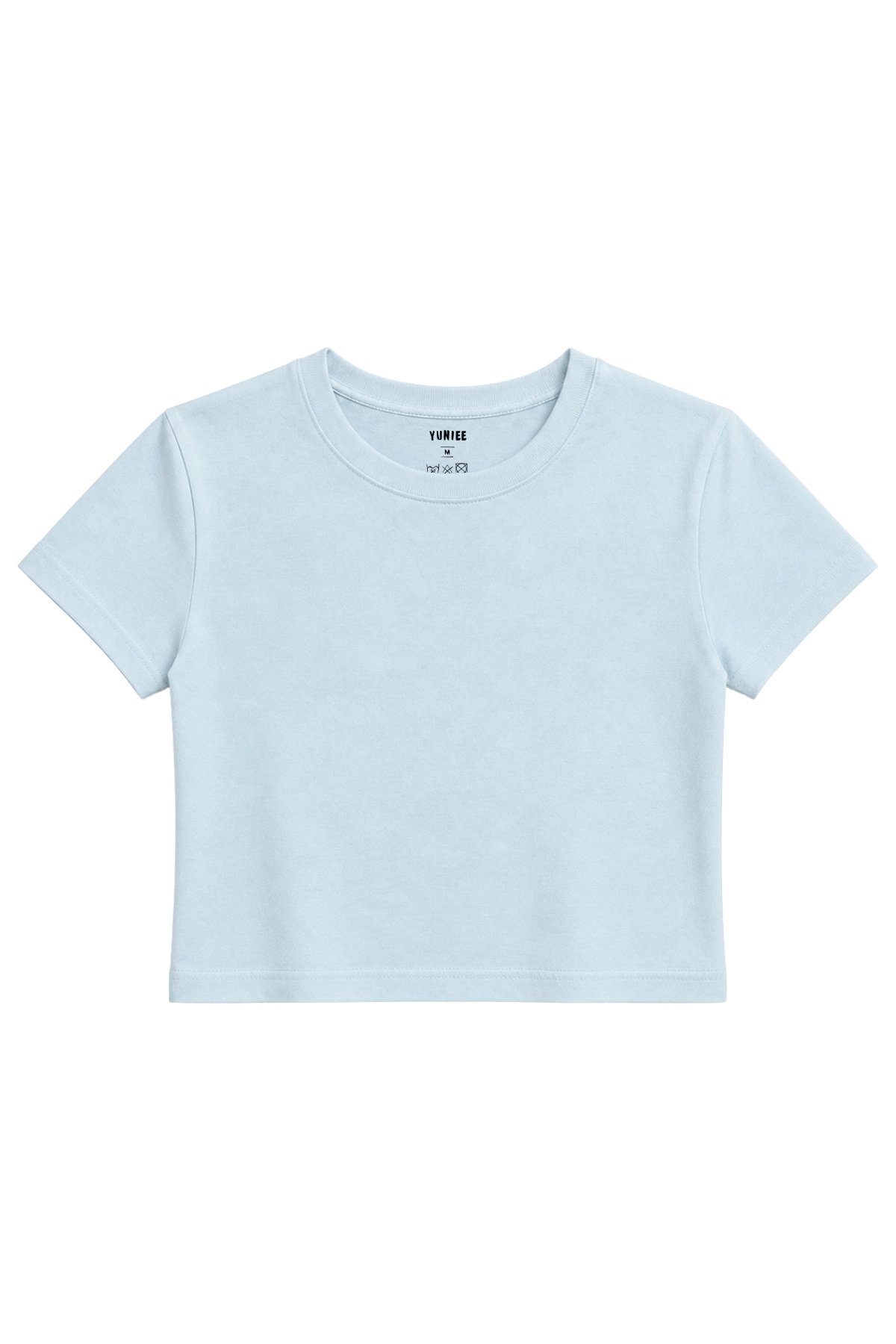 Baby Tee Basic | Düz Crop Tişört - Mavi