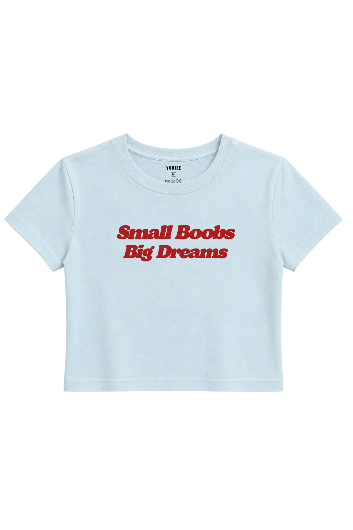 Big Dreams Baby Tee | Slogan Baskılı Crop Tişört - Mavi
