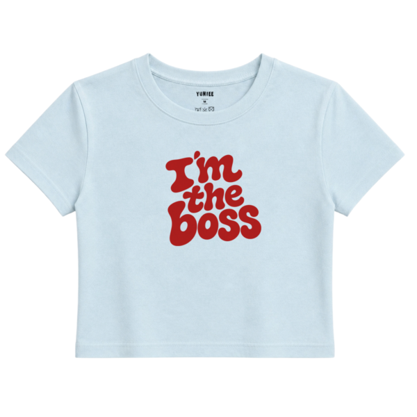 The Boss Baby Tee | Slogan Baskılı Crop Tişört - Mavi