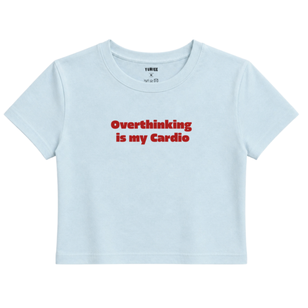 Cardio Baby Tee | Slogan Baskılı Crop Tişört - Mavi