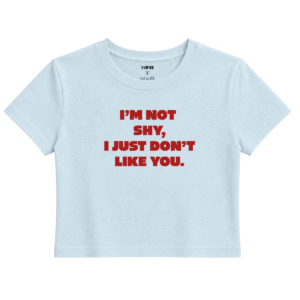 Don’t Like You Baby Tee | Slogan Baskılı Crop Tişört - Mavi