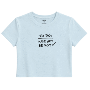 To Do List Baby Tee | Slogan Baskılı Crop Tişört - Mavi