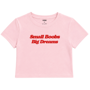 Big Dreams Baby Tee | Slogan Baskılı Crop Tişört - Pembe