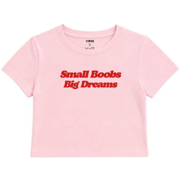 Big Dreams Baby Tee | Slogan Baskılı Crop Tişört - Pembe