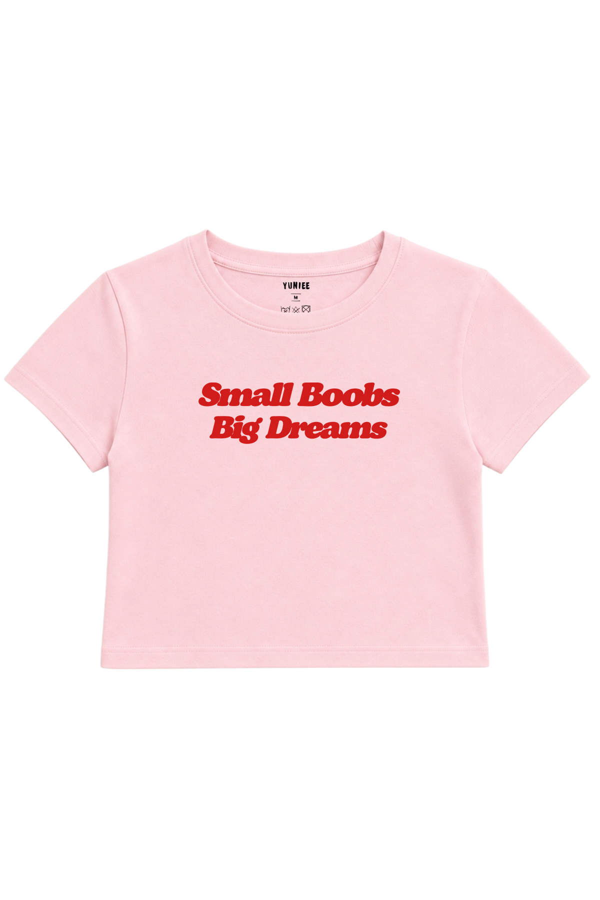 Big Dreams Baby Tee | Slogan Baskılı Crop Tişört - Pembe