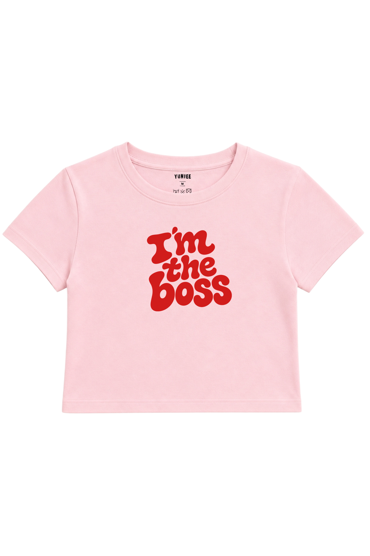 The Boss Baby Tee | Slogan Baskılı Crop Tişört - Pembe