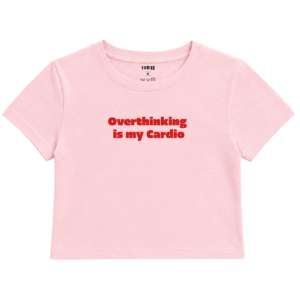 Cardio Baby Tee | Slogan Baskılı Crop Tişört - Pembe