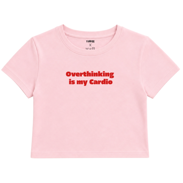 Cardio Baby Tee | Slogan Baskılı Crop Tişört - Pembe