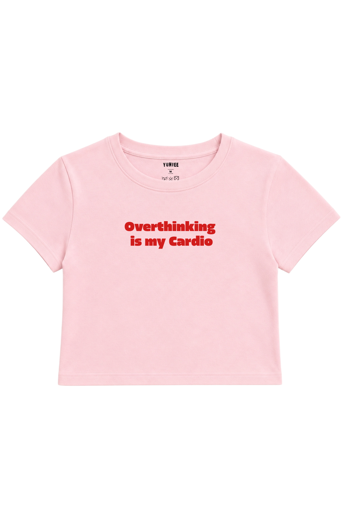 Cardio Baby Tee | Slogan Baskılı Crop Tişört - Pembe