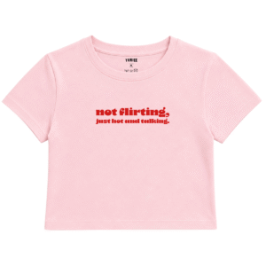 Hot & Talking Baby Tee | Slogan Baskılı Crop Tişört - Pembe