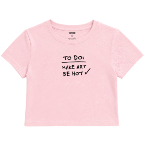 To Do List Baby Tee | Slogan Baskılı Crop Tişört - Pembe