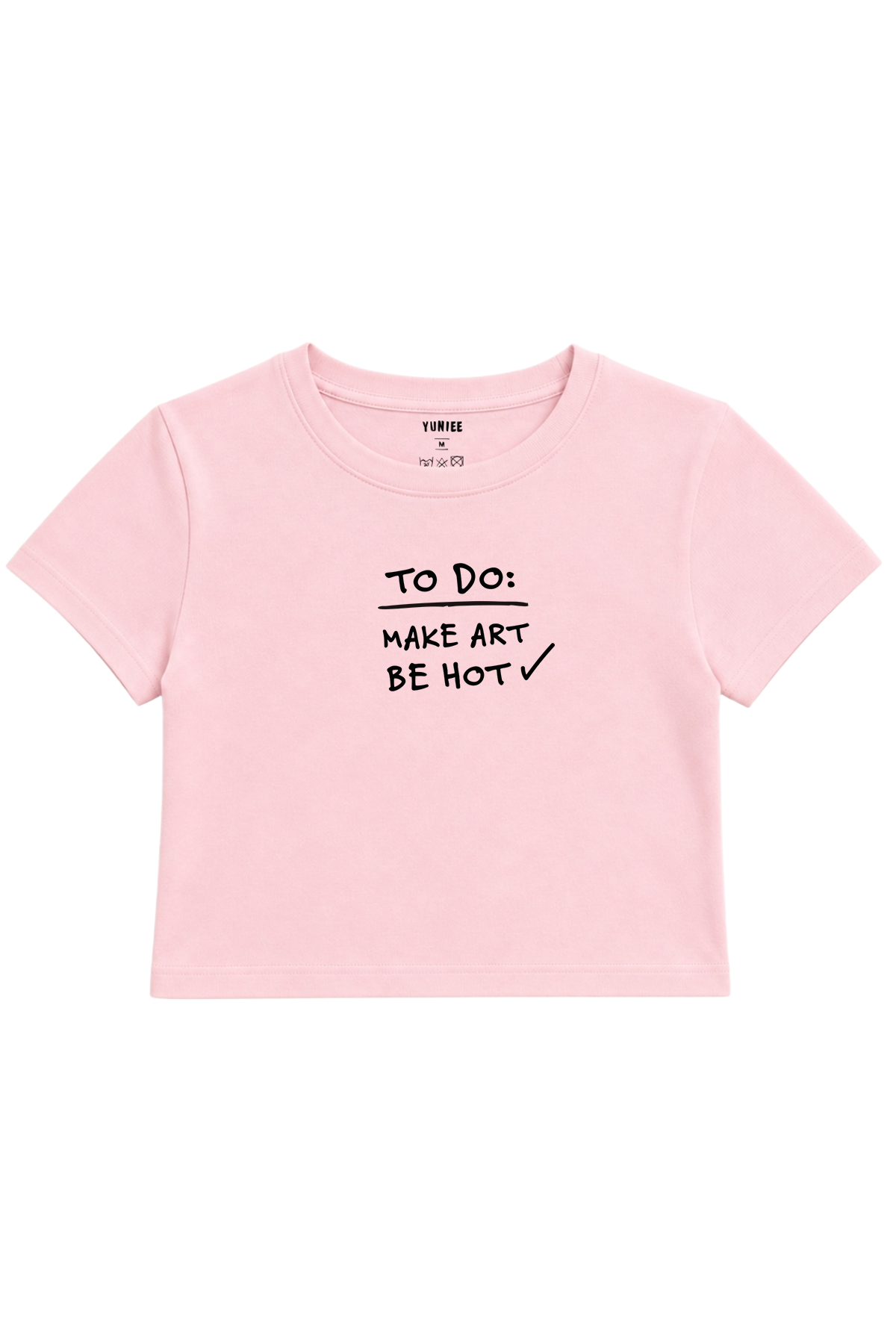 To Do List Baby Tee | Slogan Baskılı Crop Tişört - Pembe