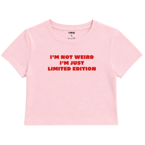 Limited Edition Baby Tee | Slogan Baskılı Crop Tişört - Pembe