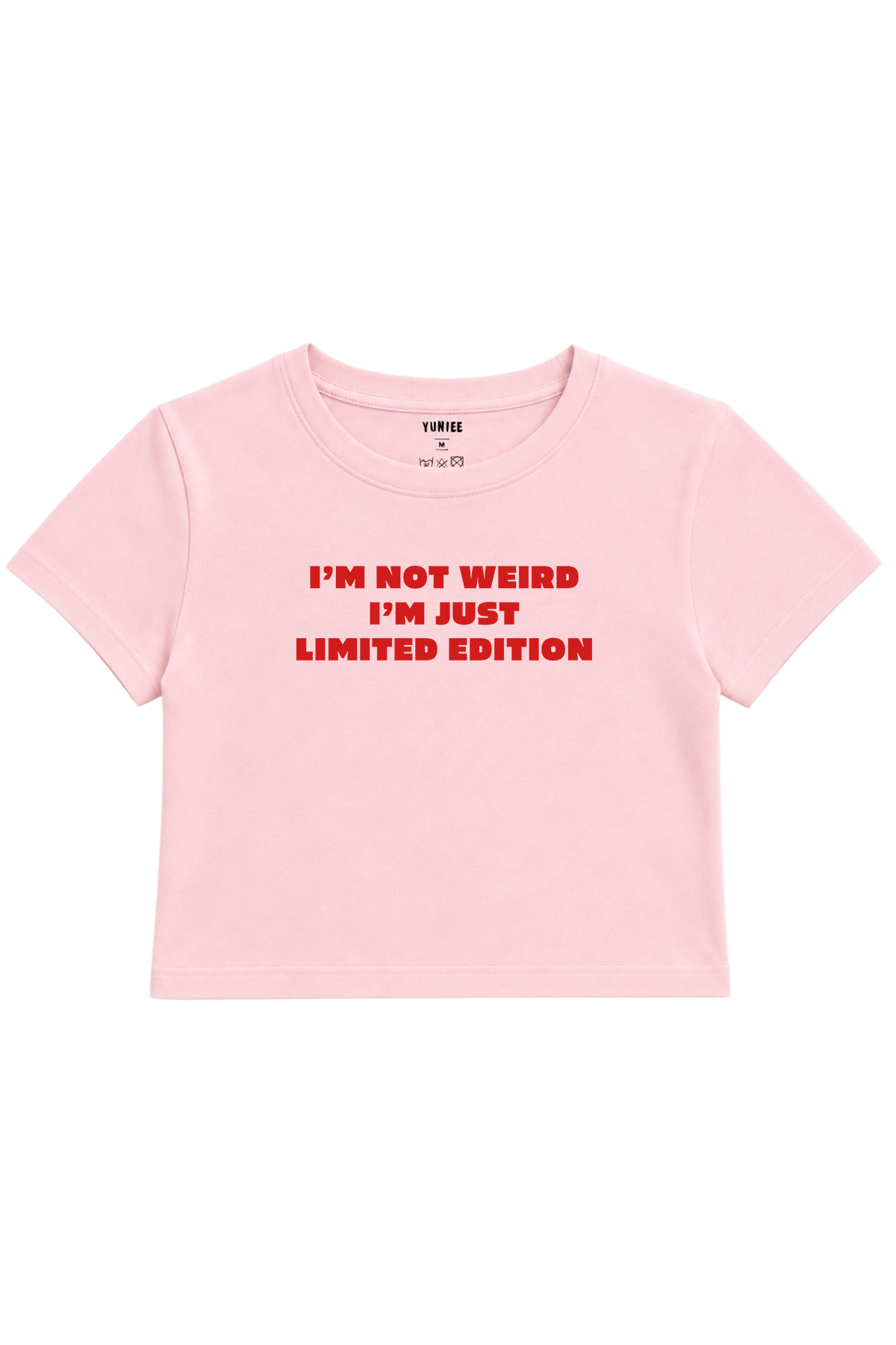 Limited Edition Baby Tee | Slogan Baskılı Crop Tişört - Pembe