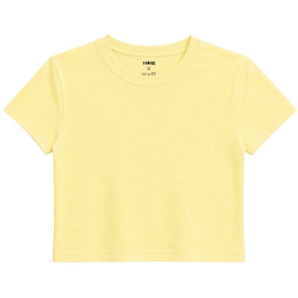 Kişiselleştirebilir Baby Tee | Crop Tişört - Sarı