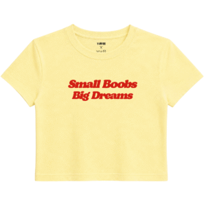 Big Dreams Baby Tee | Slogan Baskılı Crop Tişört - Sarı