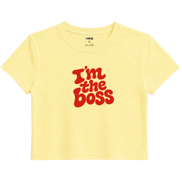 The Boss Baby Tee | Slogan Baskılı Crop Tişört - Sarı