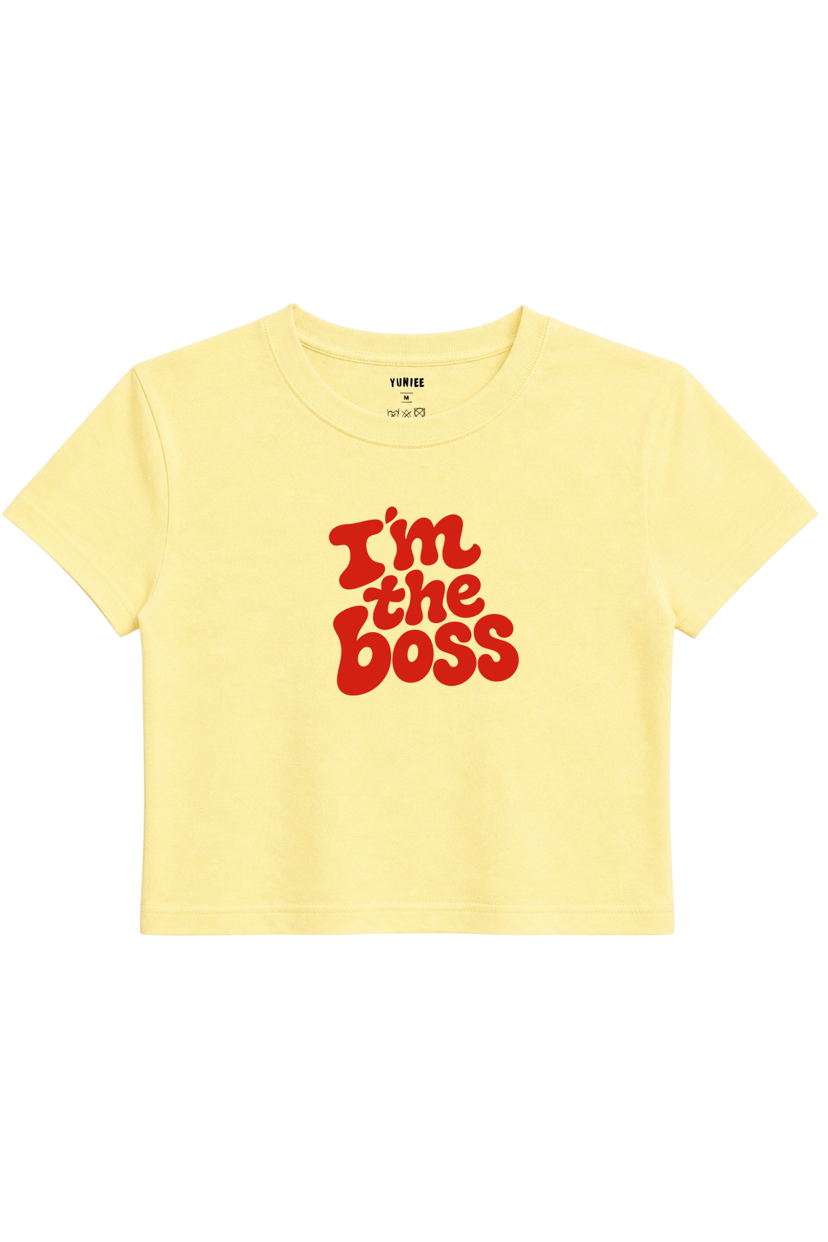 The Boss Baby Tee | Slogan Baskılı Crop Tişört - Sarı